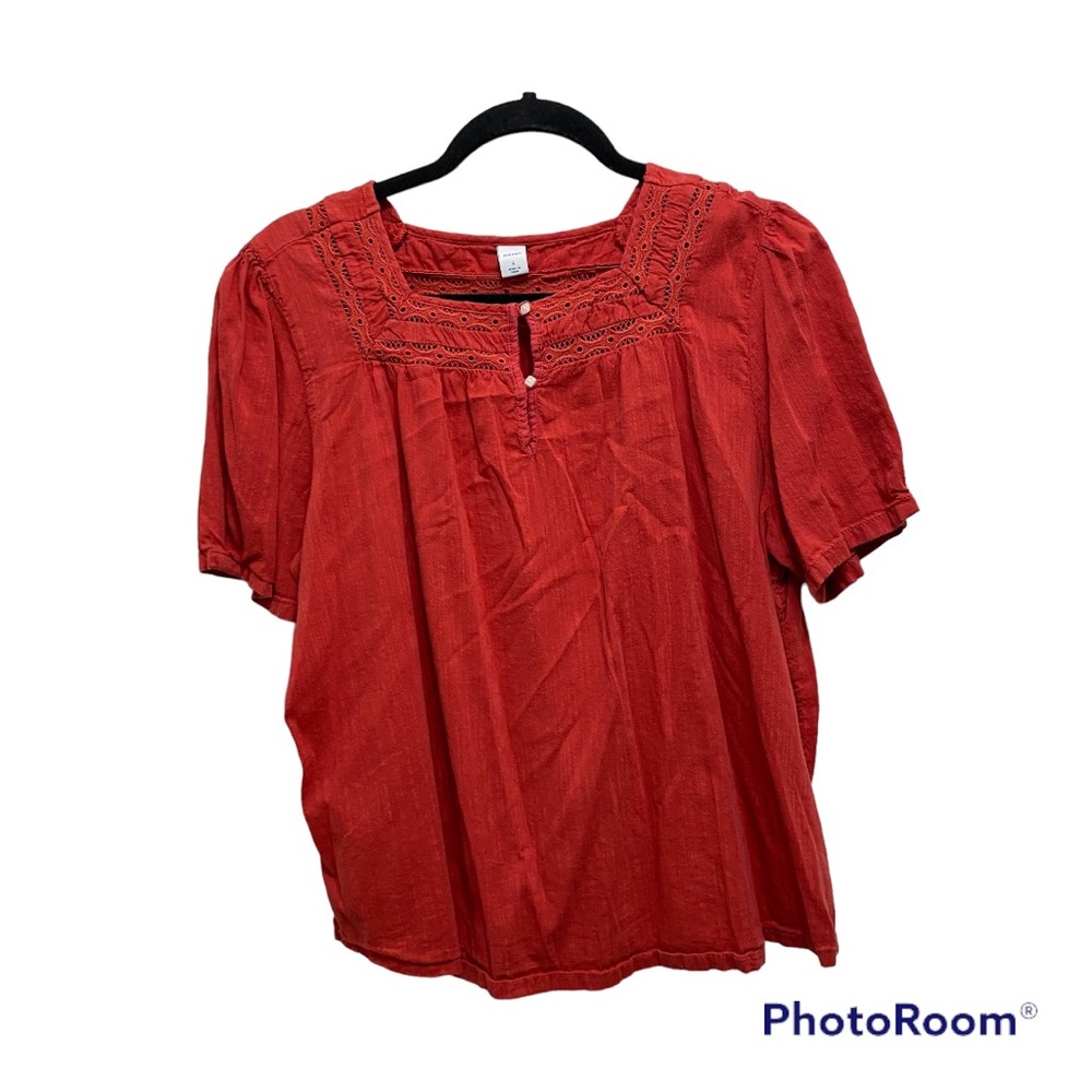 Old Navy Western Umber Harvest Eyelet Top